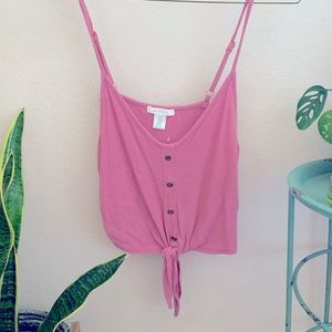 Pink Twist Crop